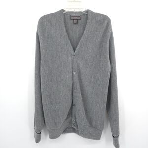 David Taylor mens button cardigan sweater Size M gray long sleeve grandpa